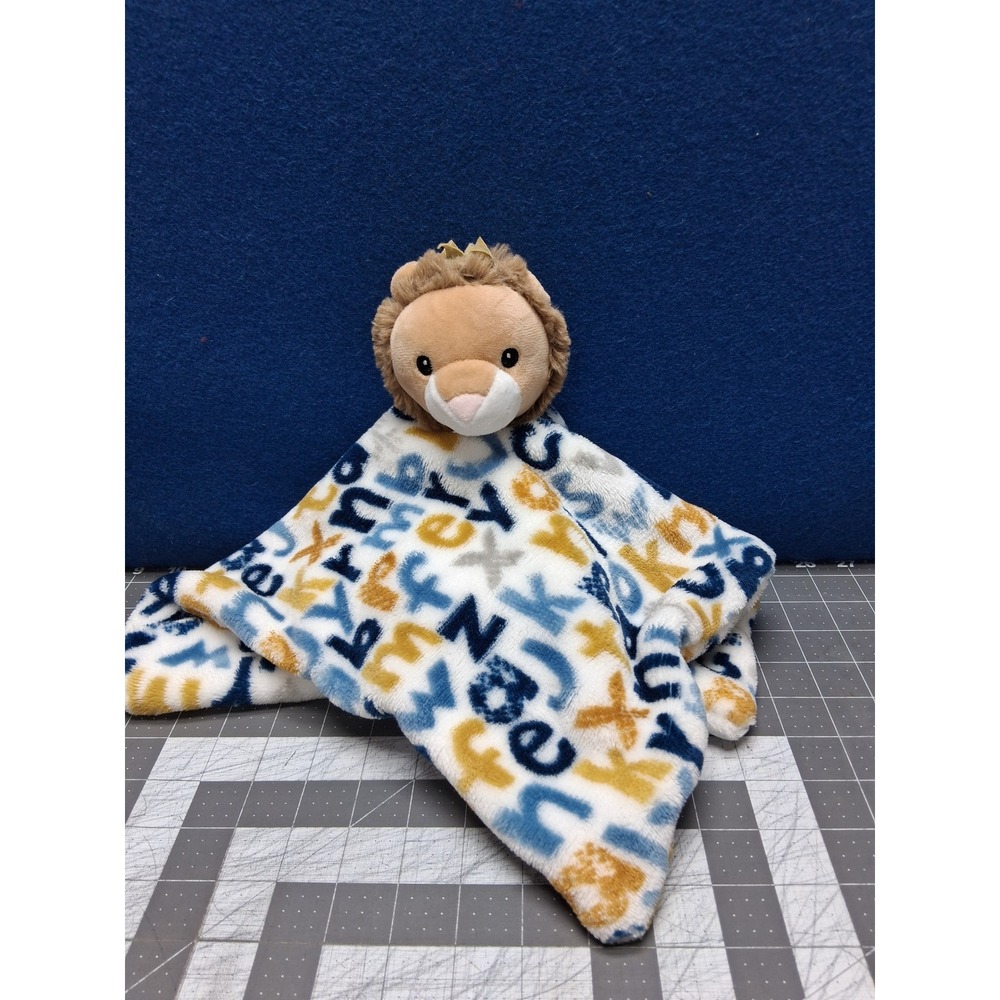Lila and Jack Lion Security Blanket Lovey Blue Yellow Alphabet AT1813